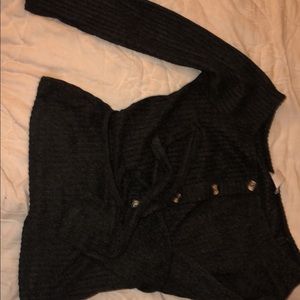 Grey off the shoulder long sleeve